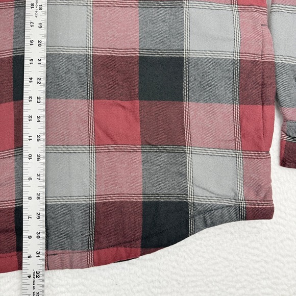 Field & Stream Fleece Lined Plaid Shirt‎ Jacket Mens Large Red Plaid New - Picture 5 of 11